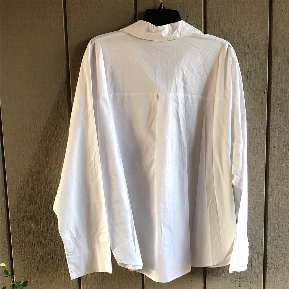 POL White Women's Button-Up Blouse with Chest Pocket - Picture 12 of 13